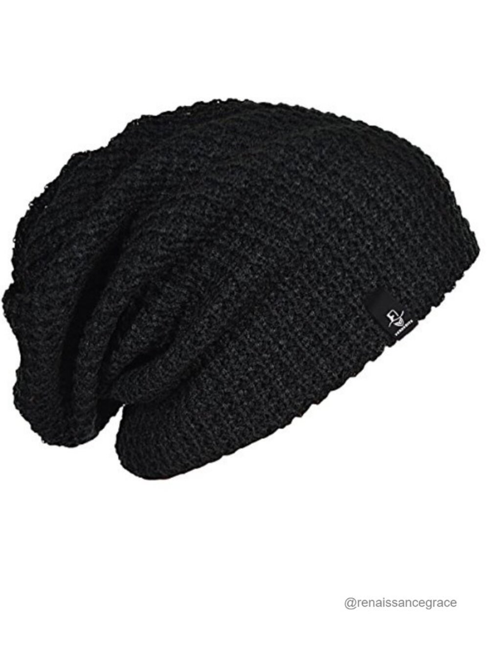 Unisex Slouchy Long Oversized Knit Beanie Cap - Acrylic Polyester